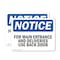 Signmission For Main Entrance And Deliveries Use Back Door OSHA Notice Sign, Vinyl Decal, 14in W x 10in L, 2PK OS-2PACK-NS-D-1014-L-12854 - alternate 1